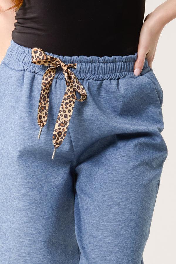 Qed London Leopard Bow Cuffed Joggers