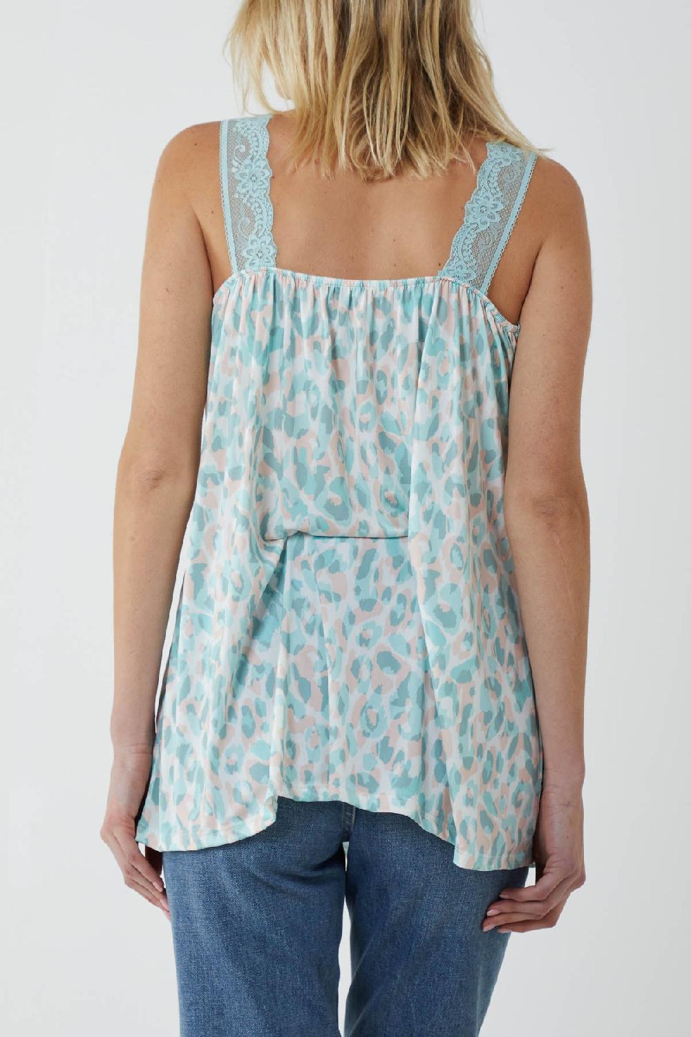 Qed London Leopard Lace Cami Vest