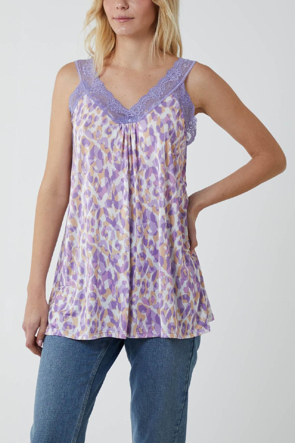 Qed London Leopard Lace Cami Vest