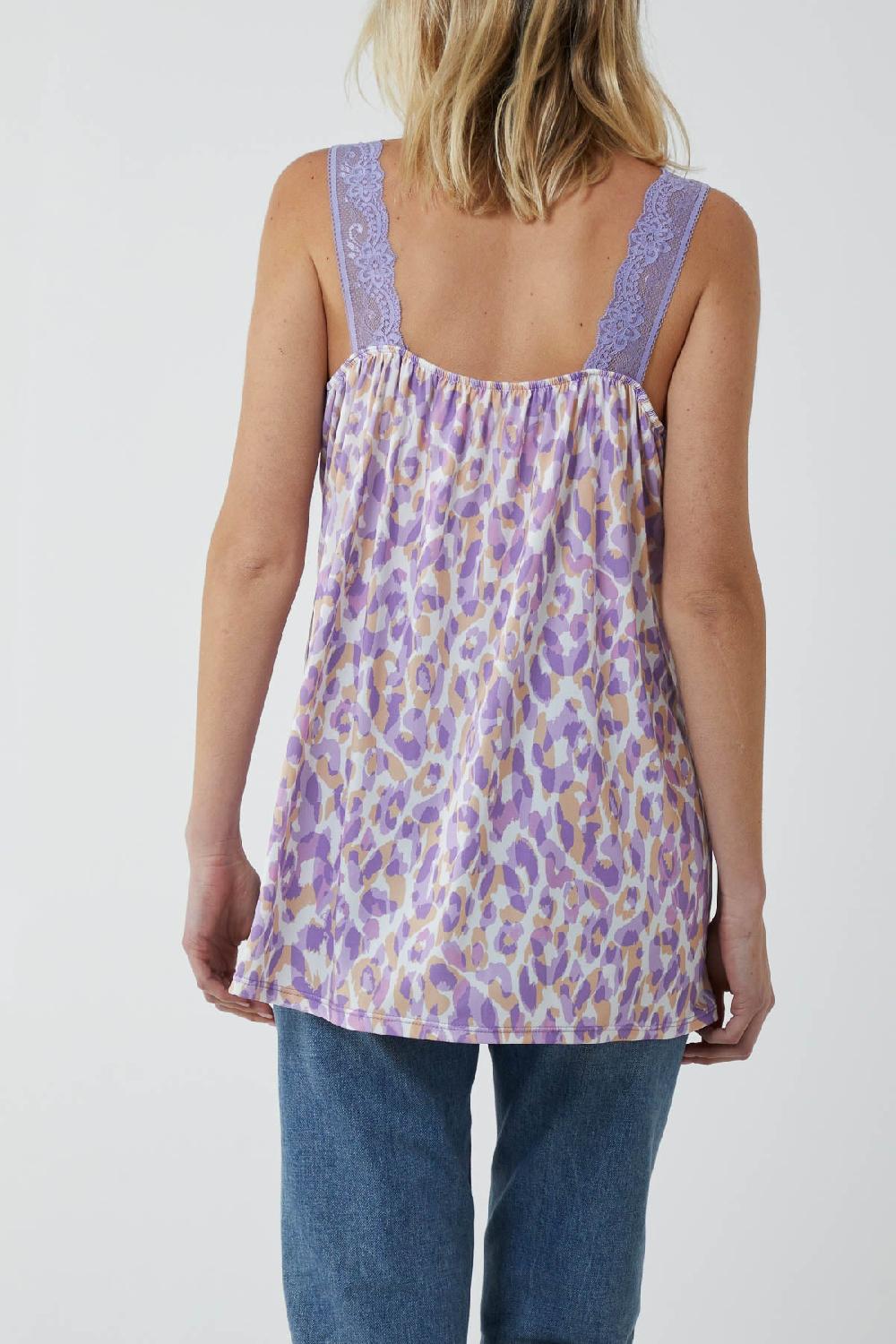 Qed London Leopard Lace Cami Vest