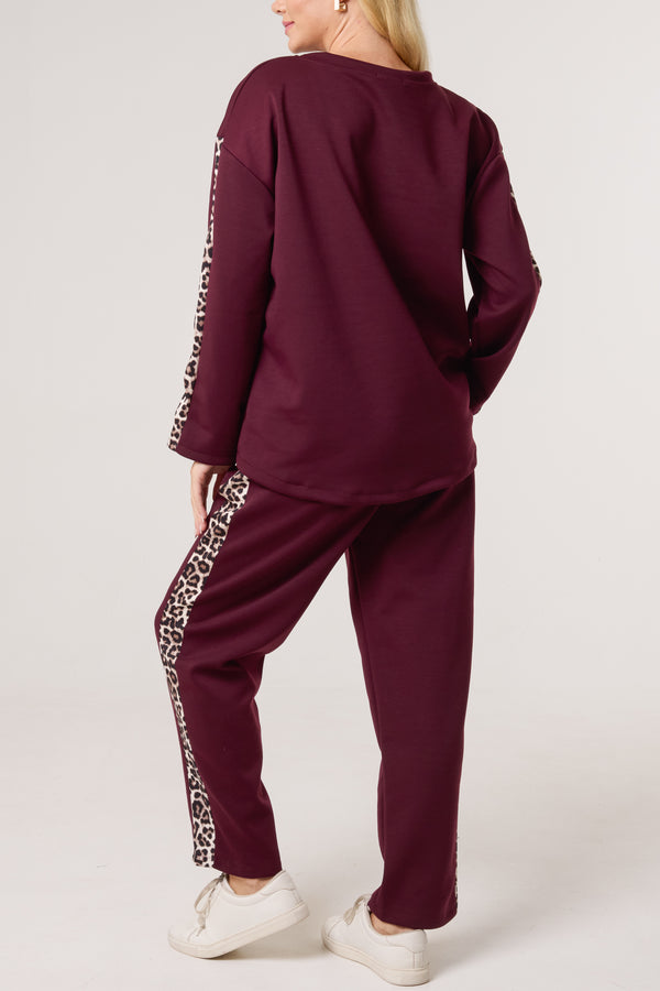 Qed London Leopard Print Detail Tracksuit Set