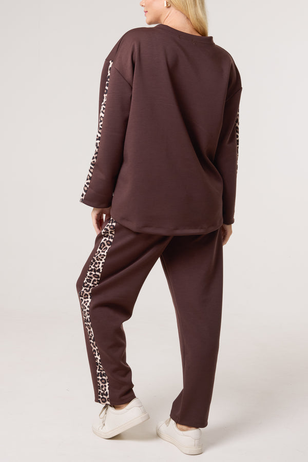 Qed London Leopard Print Detail Tracksuit Set