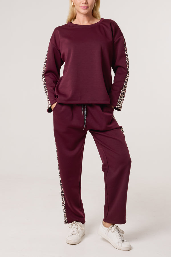 qed london Leopard Print Detail Tracksuit Set