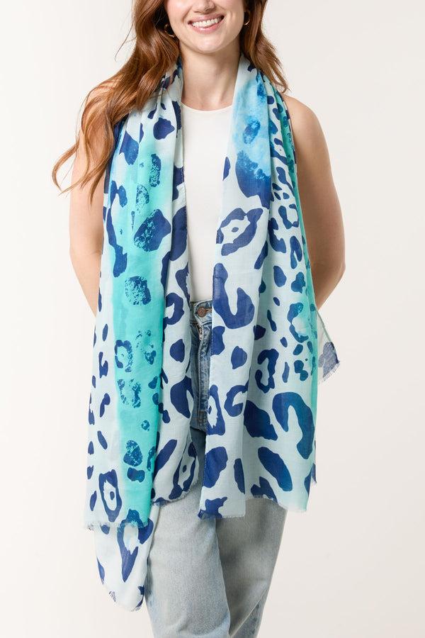 Qed London Leopard Print Scarf