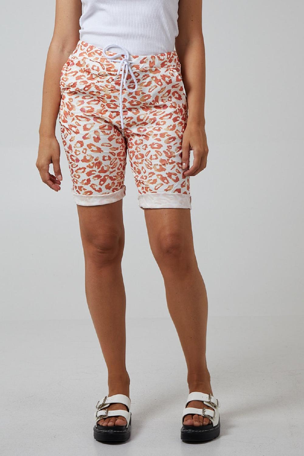 Qed London Leopard Print Super Stretch Shorts