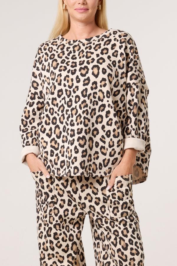 Qed London Leopard Print Sweatshirt