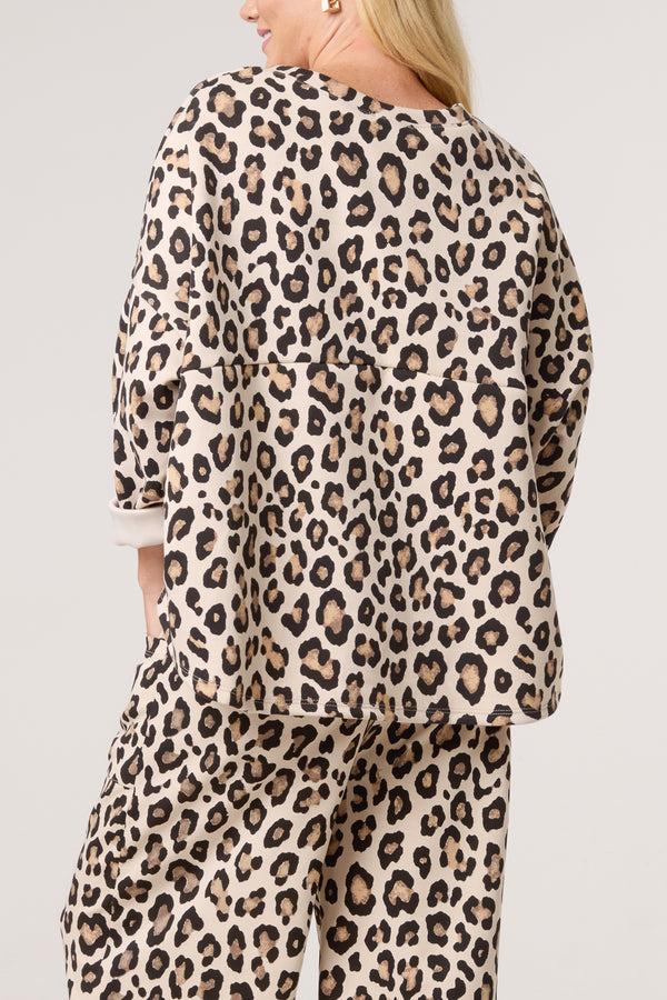 Qed London Leopard Print Sweatshirt