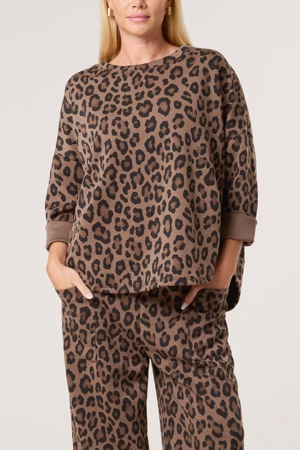 qed london Leopard Print Sweatshirt