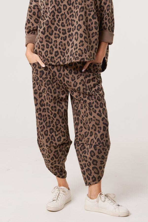 Qed London Leopard Print Tracksuit Bottoms