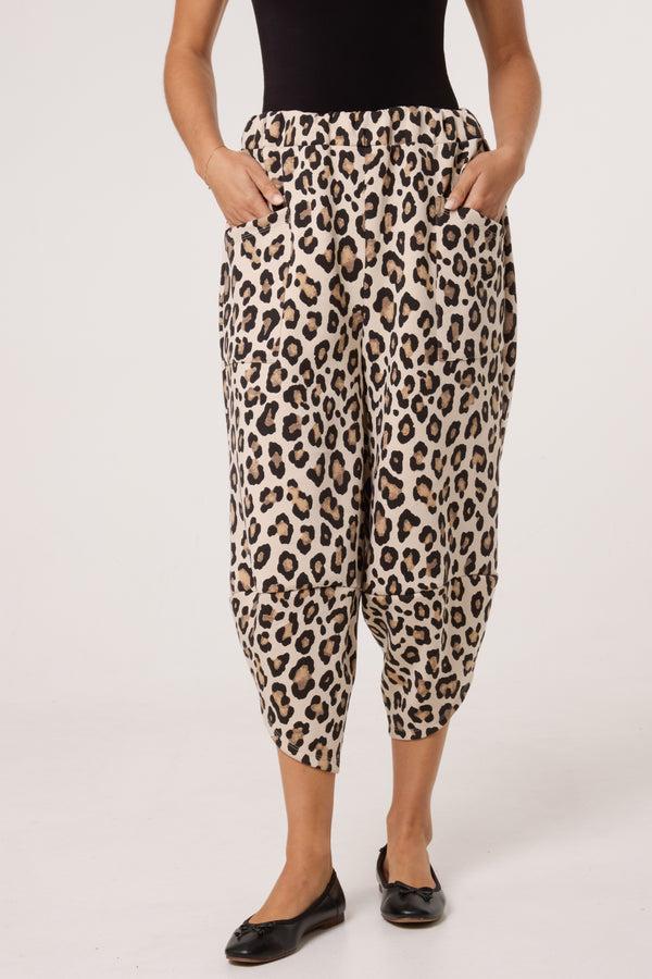 qed london Leopard Print Tracksuit Bottoms