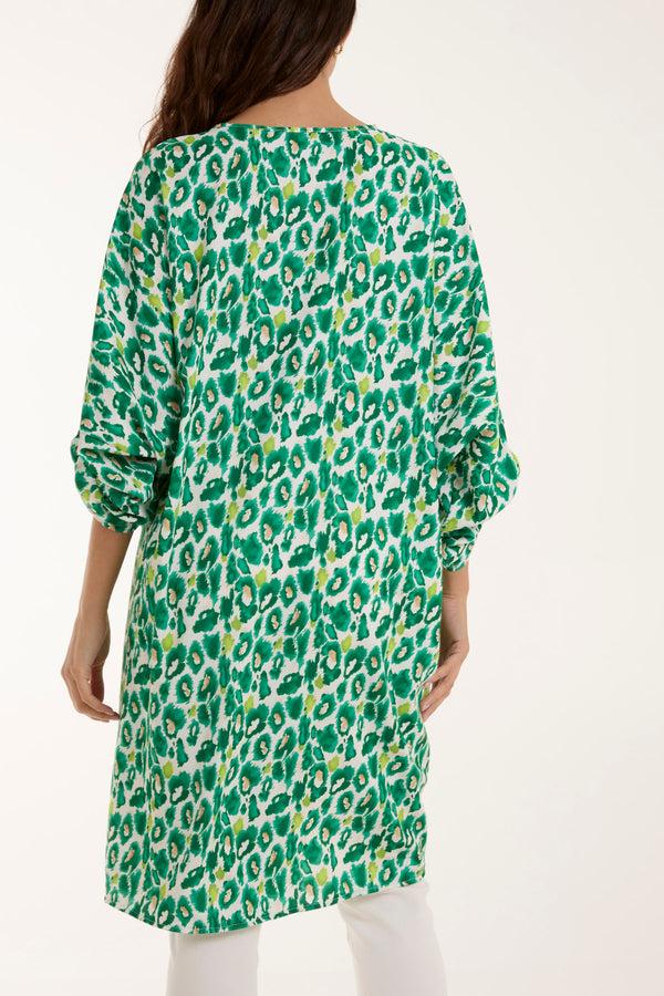 Qed London Leopard Twisted Front Mini Dress