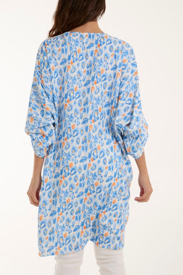 Qed London Leopard Twisted Front Mini Dress