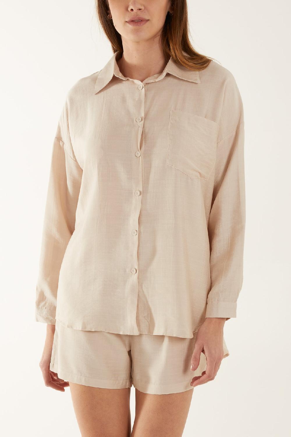 Qed London Lightweight Shirt & Shorts Co-Ord Set