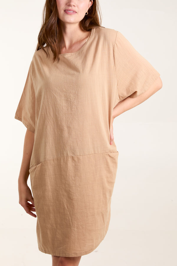 Qed London Linen Look Two Pocket Oversized Tunic