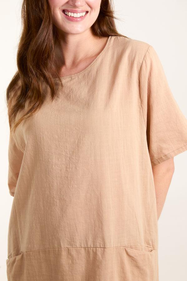 Qed London Linen Look Two Pocket Oversized Tunic