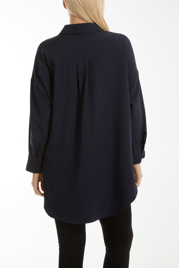 Qed London Long Line Classic Shirt