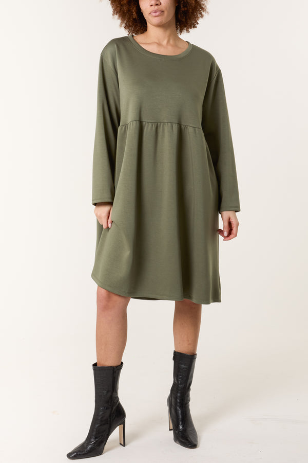 Qed London Long Sleeve Sweat Smock Dress