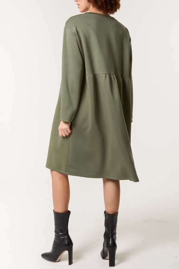 Qed London Long Sleeve Sweat Smock Dress