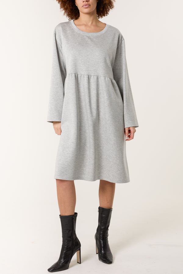 qed london Long Sleeve Sweat Smock Dress