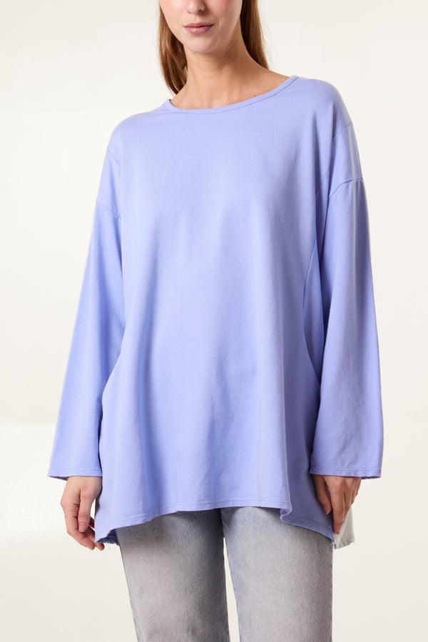 qed london Long Sleeve Two Pockets Cotton Top