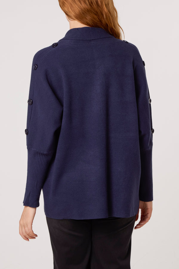 Qed London Longline Button Detail Cardigan