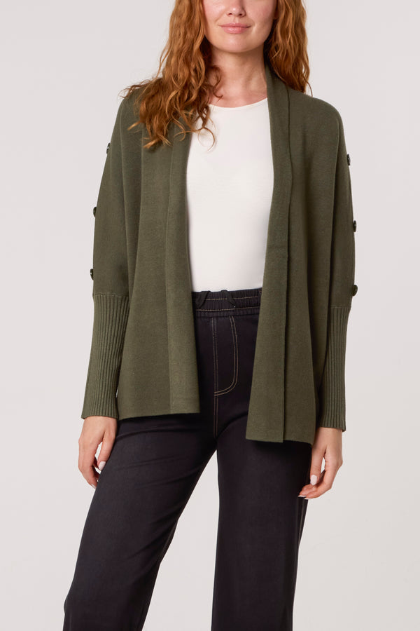 Qed London Longline Button Detail Cardigan