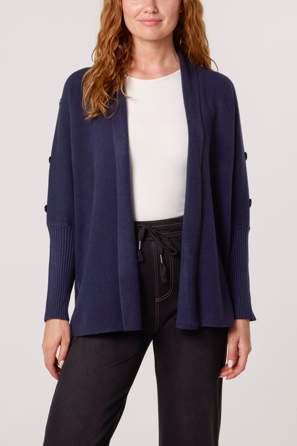 qed london Longline Button Detail Cardigan