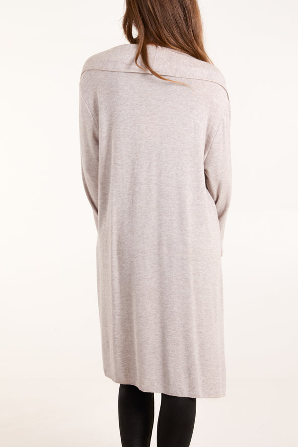 Qed London Longline Fine Knit Cardigan