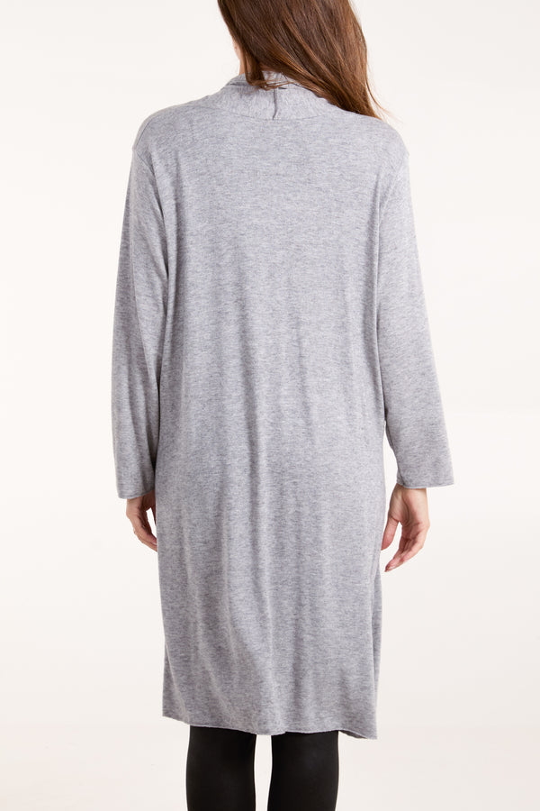 Qed London Longline Fine Knit Cardigan