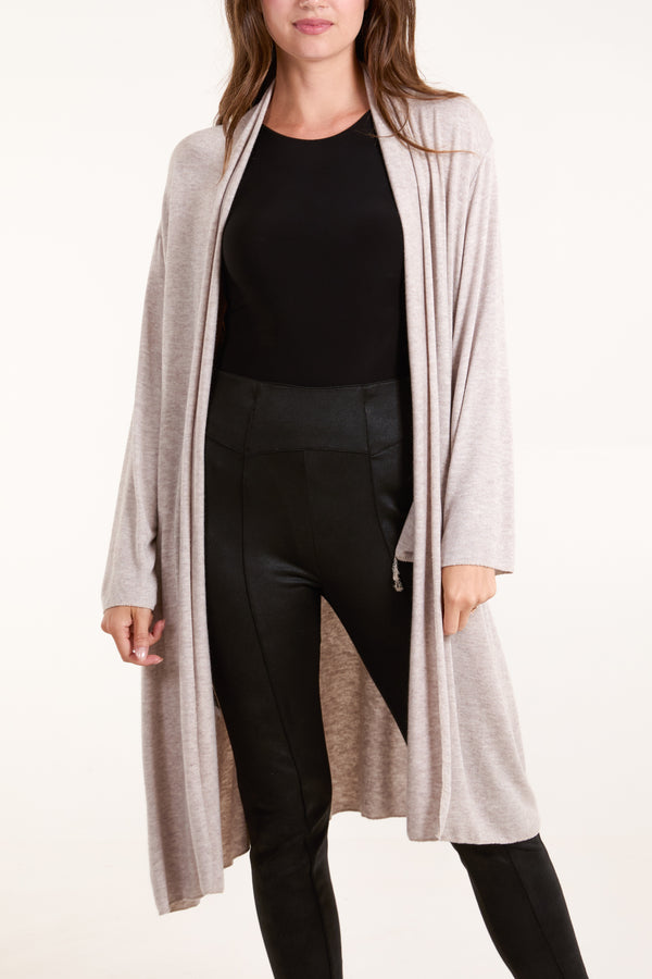 Qed London Longline Fine Knit Cardigan