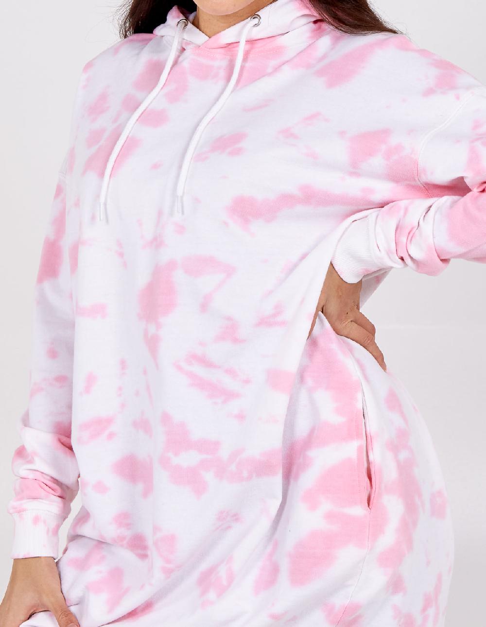 Qed London Longline Oversized Tie Dye Hoodie