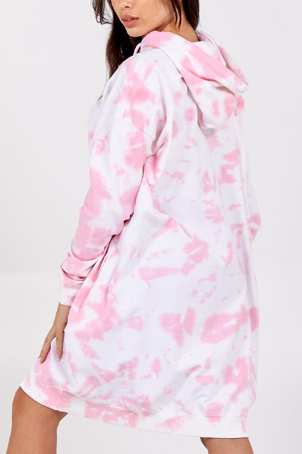 Qed London Longline Oversized Tie Dye Hoodie
