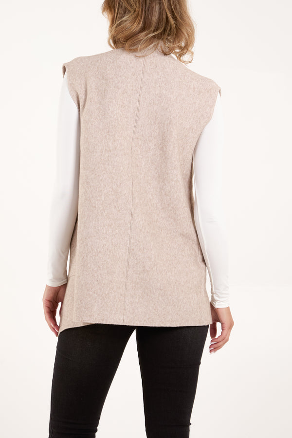 Qed London Longline Pocket Knitted Waistcoat