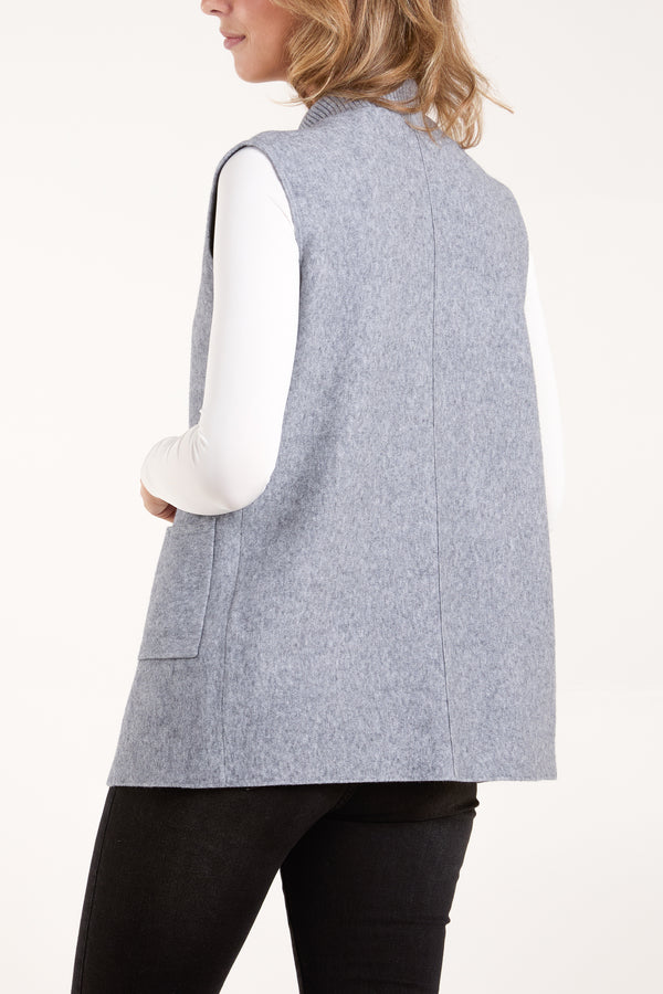 Qed London Longline Pocket Knitted Waistcoat