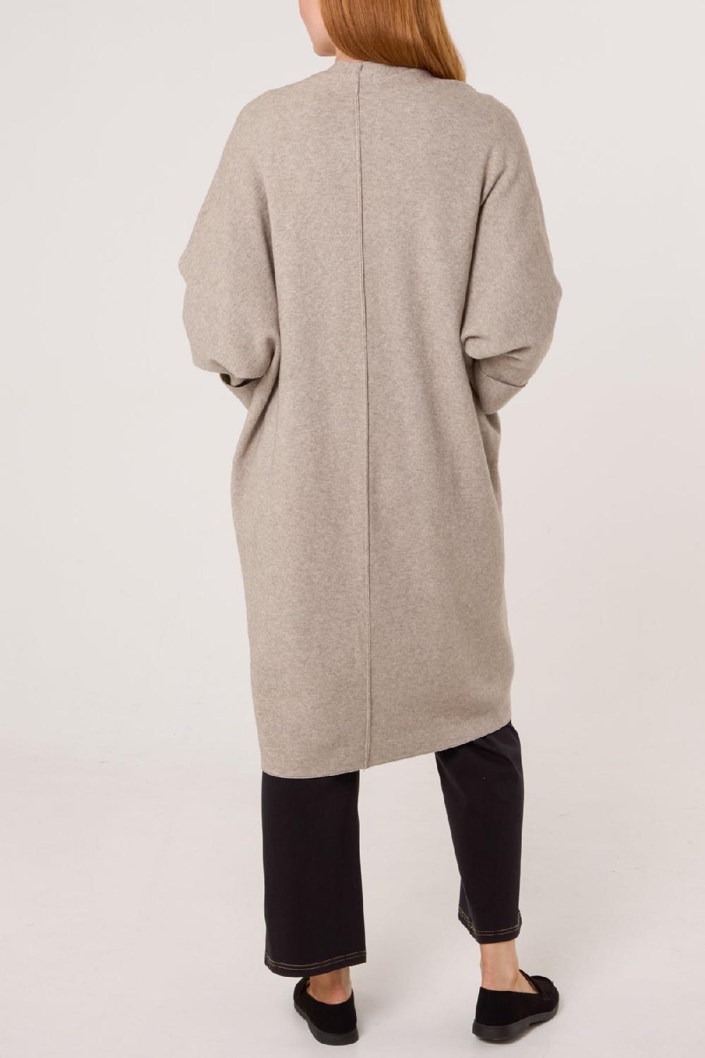 Qed London Longline Pockets Open Cardigan