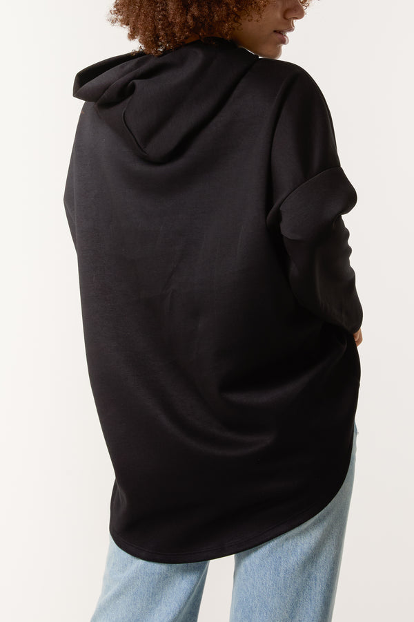 Qed London "Love" Diamante Soft Touch Hoodie