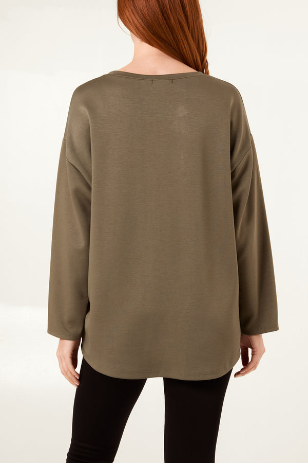 Qed London "Love" Diamante Soft Touch Sweat Top