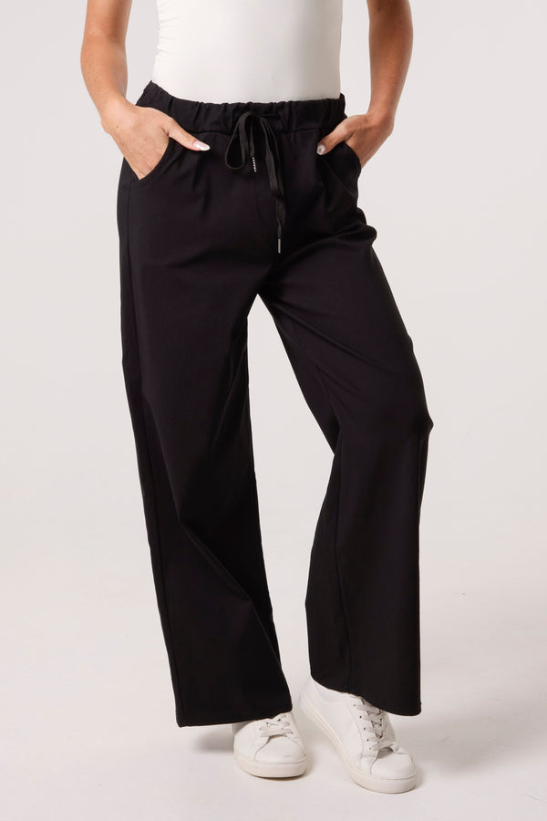 Qed London Magic Drawstring Wide Leg Trousers