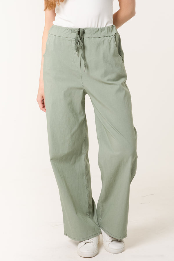 Qed London Magic Drawstring Wide Leg Trousers