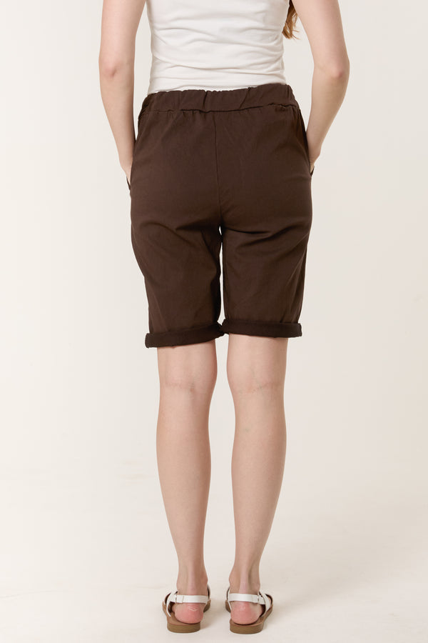 Qed London Magic Plain Drawstring Crushed Shorts