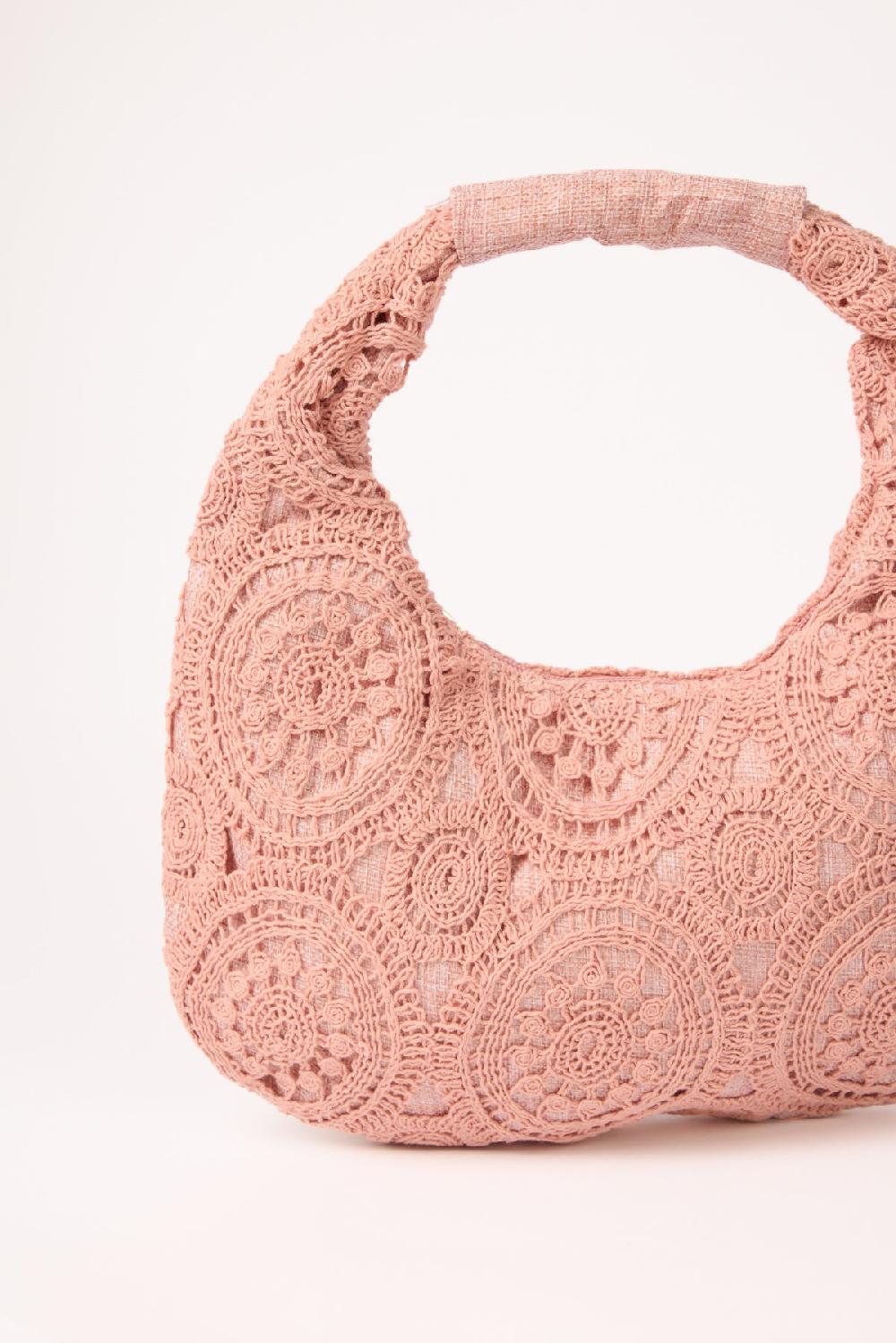 Qed London Mandala Crochet Hobo Bag