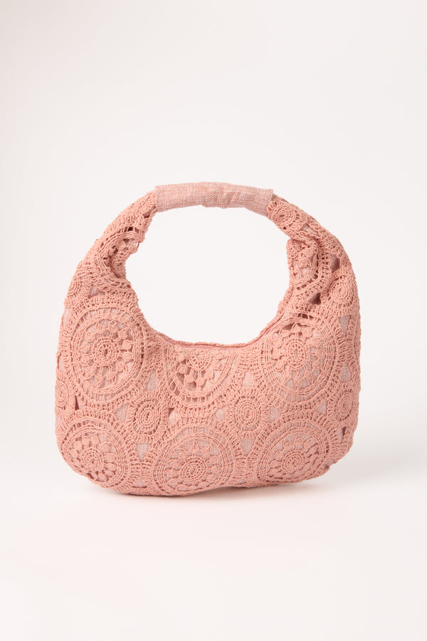 qed london Mandala Crochet Hobo Bag