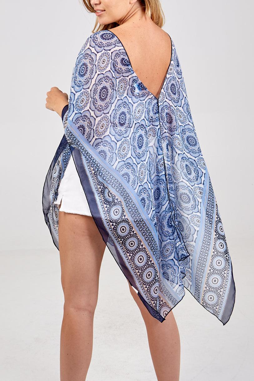 Qed London Mandala Flower Print Kaftan