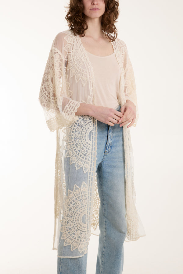 Qed London Mandala Lace Kimono