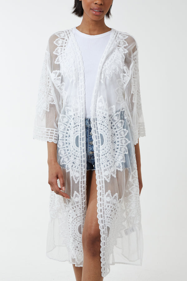 Qed London Mandala Lace Kimono