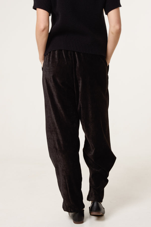 Qed London Marble Effect Velvet Trousers