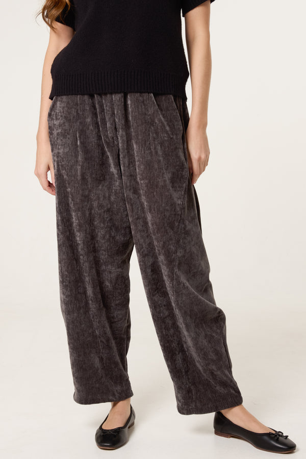 Qed London Marble Effect Velvet Trousers