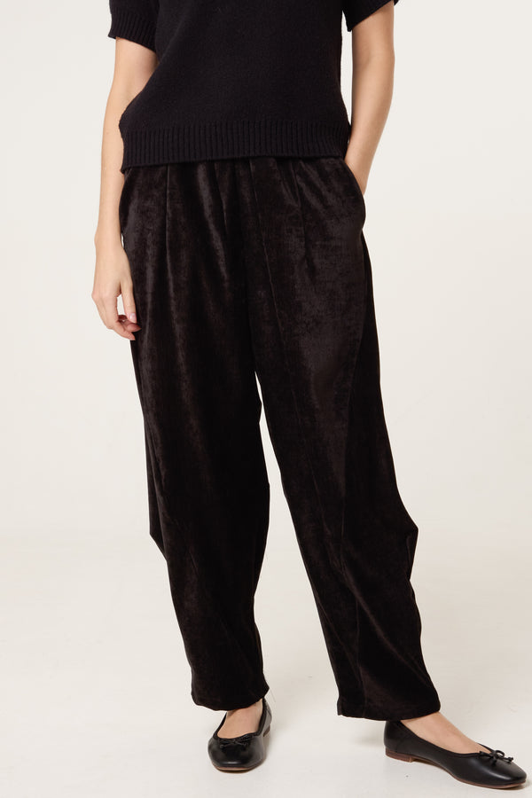 qed london Marble Effect Velvet Trousers
