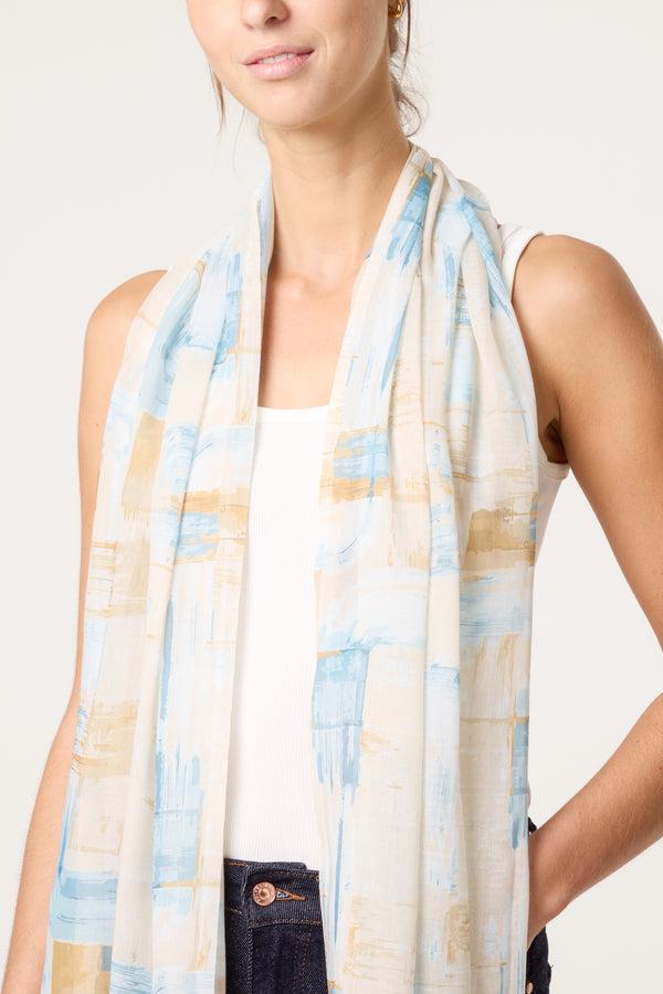 Qed London Marble Print Scarf