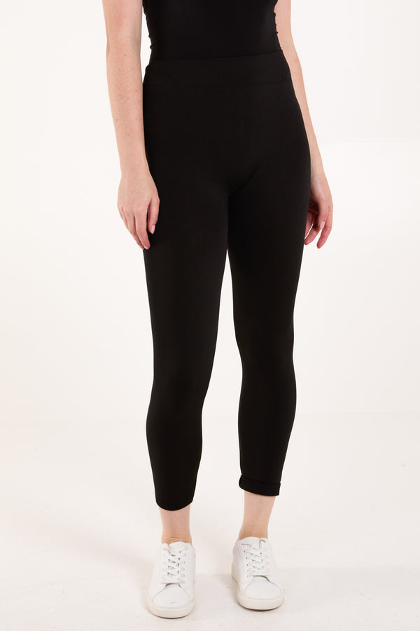 qed london Medium Basic Black Fleeced Legging